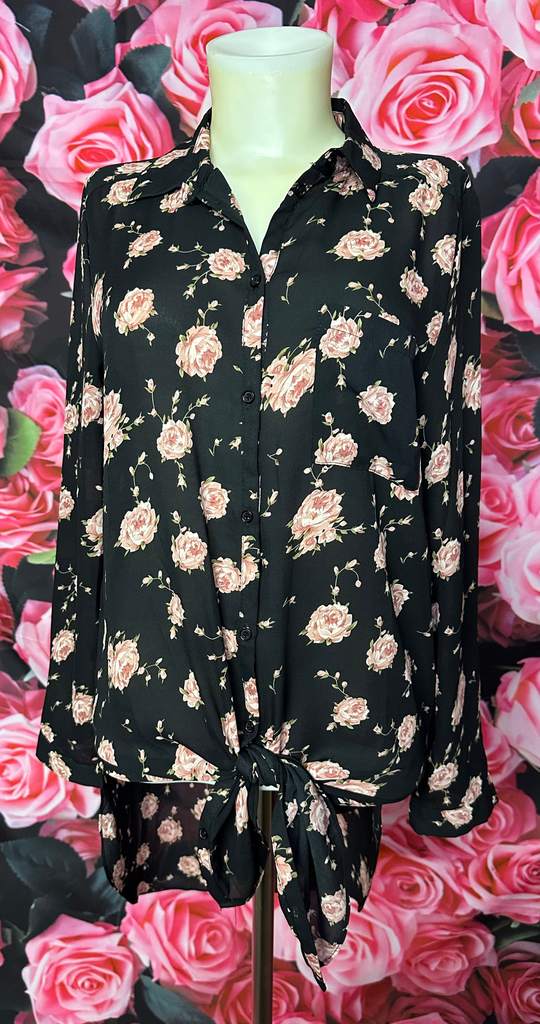 chemise avec motif fleurs