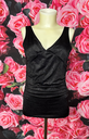 haut noir motif fleurs noir