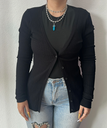 Gilet, noir, boutonné