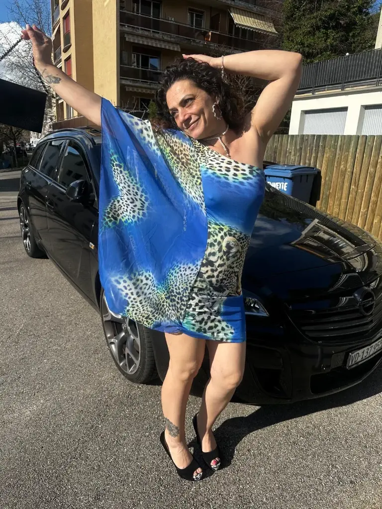 robe léopard bleu
