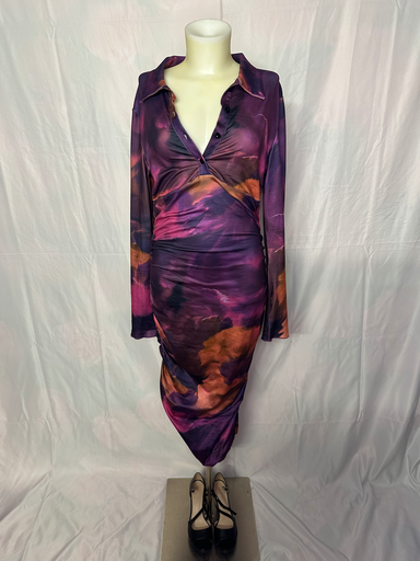 robe longue à motif violets