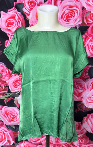 T-shirt vert en soie