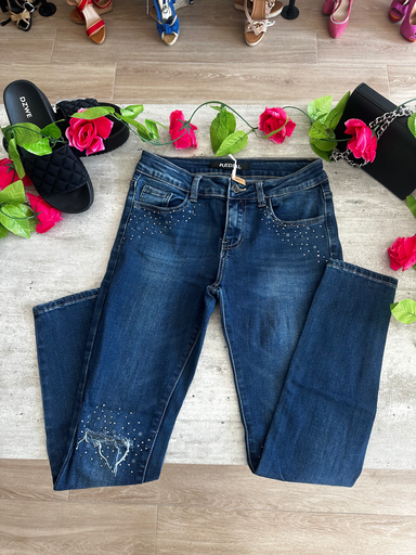 Jeans trouer à strass