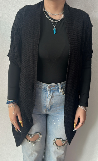 Gilet noir à manches courtes
