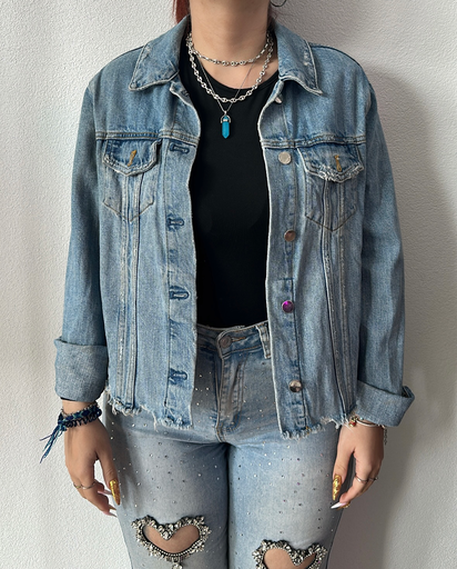 Veste en jean clair