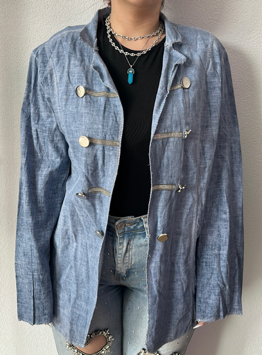 Chemise, effet jeans, boutonné