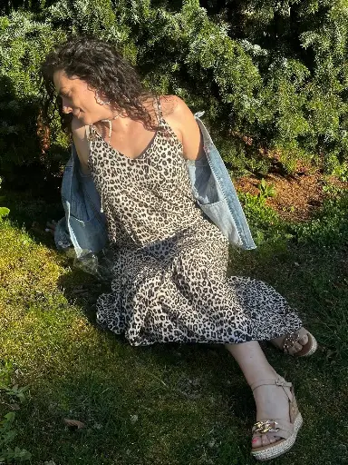 robe longue léopard